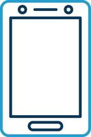 Smartphone Line Blue Two Color Icon vector