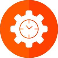 Efficient Time Glyph Red Circle Icon vector