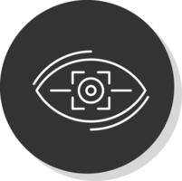 Vision Line Grey Circle Icon vector