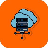 Cloud Computing Filled Orange background Icon vector