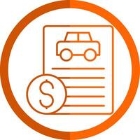 Car Loan Line Orange Circle Icon vector