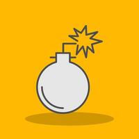 Bomb Filled Shadow Icon vector