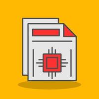 Document Filled Shadow Icon vector