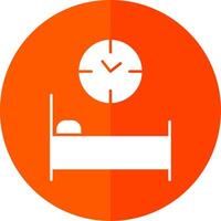 Bed Time Glyph Red Circle Icon vector