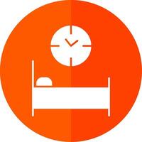 cama hora glifo rojo circulo icono vector