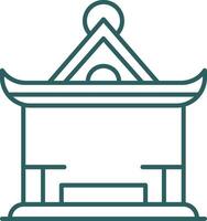 Pavilion Line Gradient Round Corner Icon vector