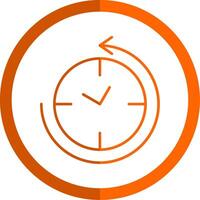 Anti Clockwise Line Orange Circle Icon vector