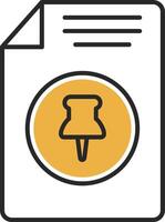 Paper Clip Skined Filled Icon vector