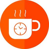 café hora glifo rojo circulo icono vector