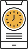 Time Skined Filled Icon vector