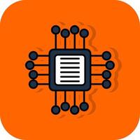 Computer Chip Filled Orange background Icon vector