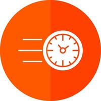 Fast Time Glyph Red Circle Icon vector