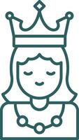 Princess Line Gradient Round Corner Icon vector