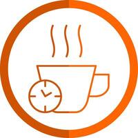 Break Time Line Orange Circle Icon vector