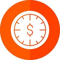 hora es dinero glifo rojo circulo icono vector