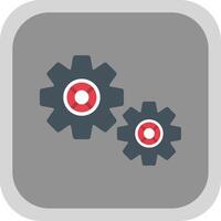 Gear Flat Round Corner Icon vector