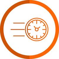 Fast Time Line Orange Circle Icon vector