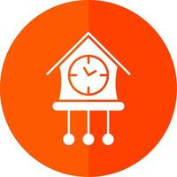 Cuckoo Clock Glyph Red Circle Icon vector