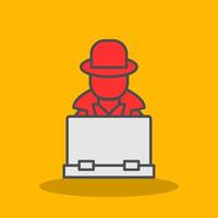 Hacker Filled Shadow Icon vector