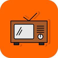 Television Filled Orange background Icon vector