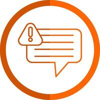 Warning Line Orange Circle Icon vector