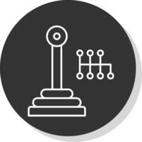 Gearshift Line Grey Circle Icon vector