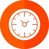 reloj hora glifo rojo circulo icono vector