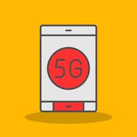 5g Filled Shadow Icon vector