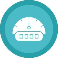 Tachometer Glyph Multi Circle Icon vector