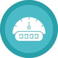 Tachometer Glyph Multi Circle Icon vector