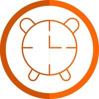alarma reloj línea naranja circulo icono vector