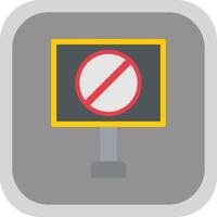 Forbidden Sign Flat Round Corner Icon vector