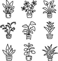 Plant doodle element design. vector
