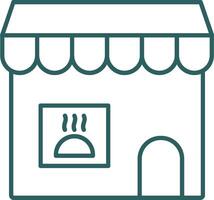 Grocery Store Line Gradient Round Corner Icon vector