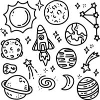 galaxy doodles element design. vector