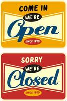 open and closed sign shop element design for templates. vector