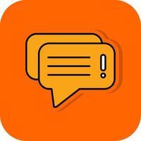 Error Message Filled Orange background Icon vector