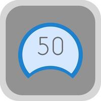 Speed Limit Flat Round Corner Icon vector