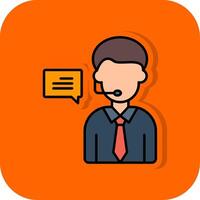 Repoter Filled Orange background Icon vector