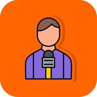 Journalist Filled Orange background Icon vector