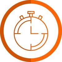 Stopwatch Line Orange Circle Icon vector