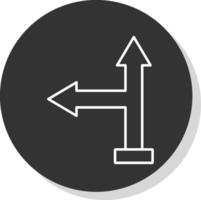 Go Left Line Grey Circle Icon vector