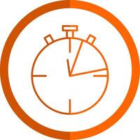 Limited Time Line Orange Circle Icon vector