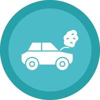 Broken Car Glyph Multi Circle Icon vector