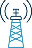 Signal Tower Line Blue Two Color Icon vector