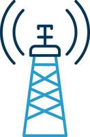 Signal Tower Line Blue Two Color Icon vector