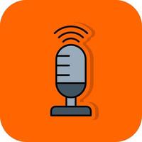 Voice Recording Filled Orange background Icon vector