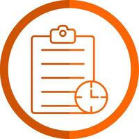 Waiting List Line Orange Circle Icon vector