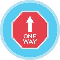 One Way Flat Multi Circle Icon vector