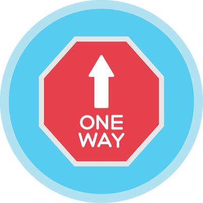One Way Flat Multi Circle Icon